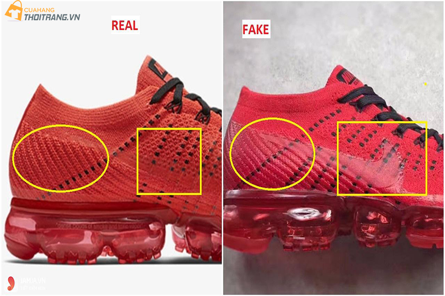 Nhận biết giày Nike thật giả qua lớp keo dính